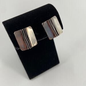 Vintage Klassen sterling silver clip on earrings